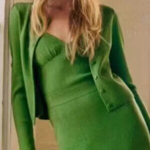 Sezane - Elie Cardigan - Green - Sz. XS